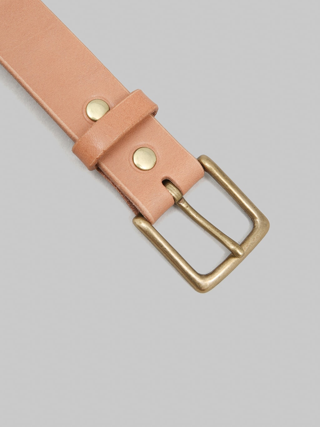 Momotaro Jeans MMGD1001 Gold Buckle Benz Leather Belt Natural