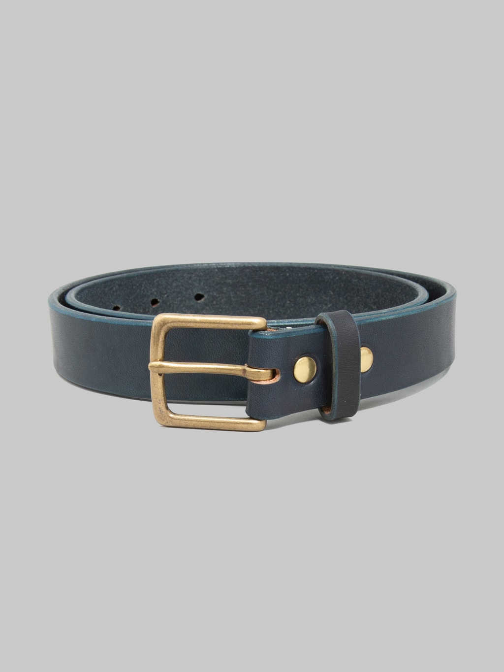 Momotaro Jeans MMGD1003 Gold Buckle Benz Leather Belt Natural Indigo
