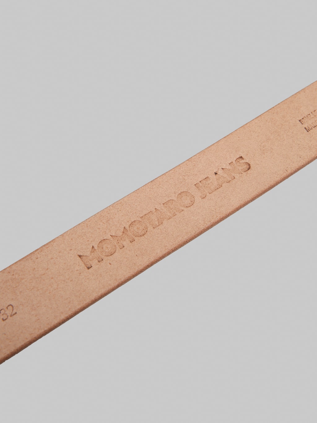 Momotaro Jeans MMGD1001 Gold Buckle Benz Leather Belt Natural