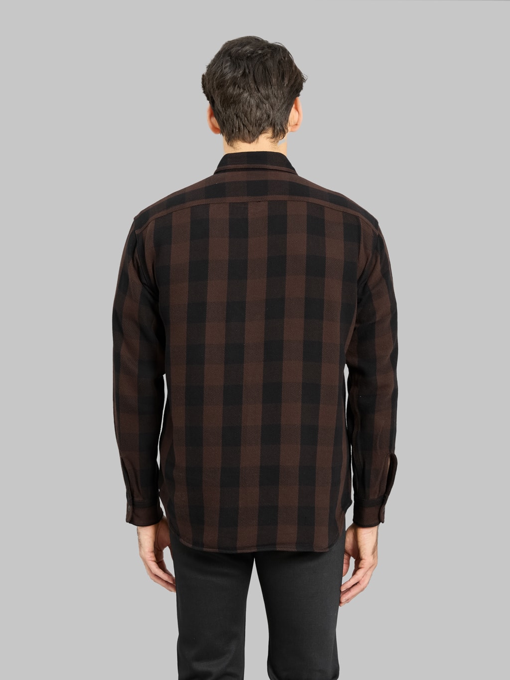 Momotaro MMLS6002 Block Check Shirt Brown