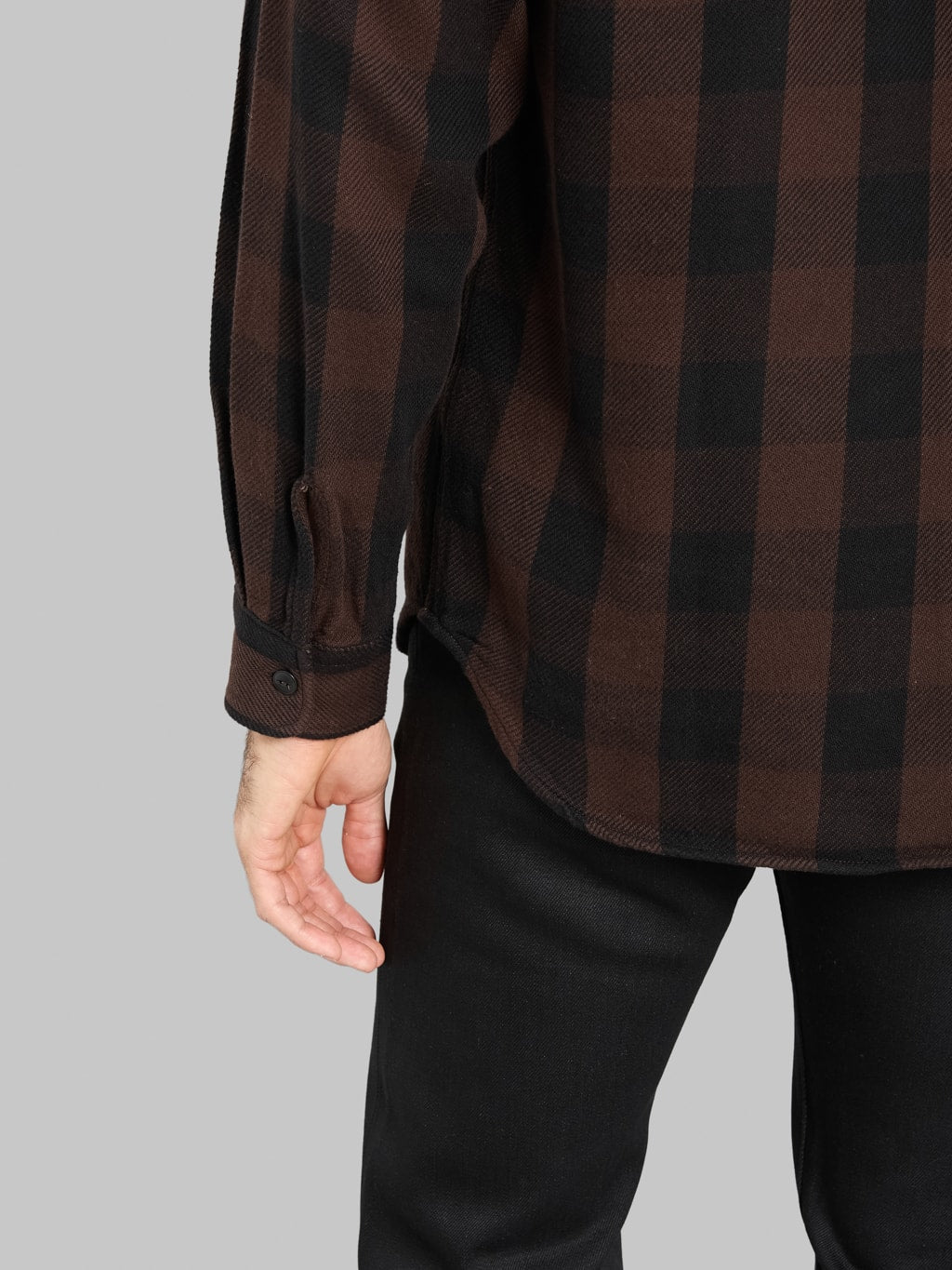 Momotaro MMLS6002 Block Check Shirt Brown
