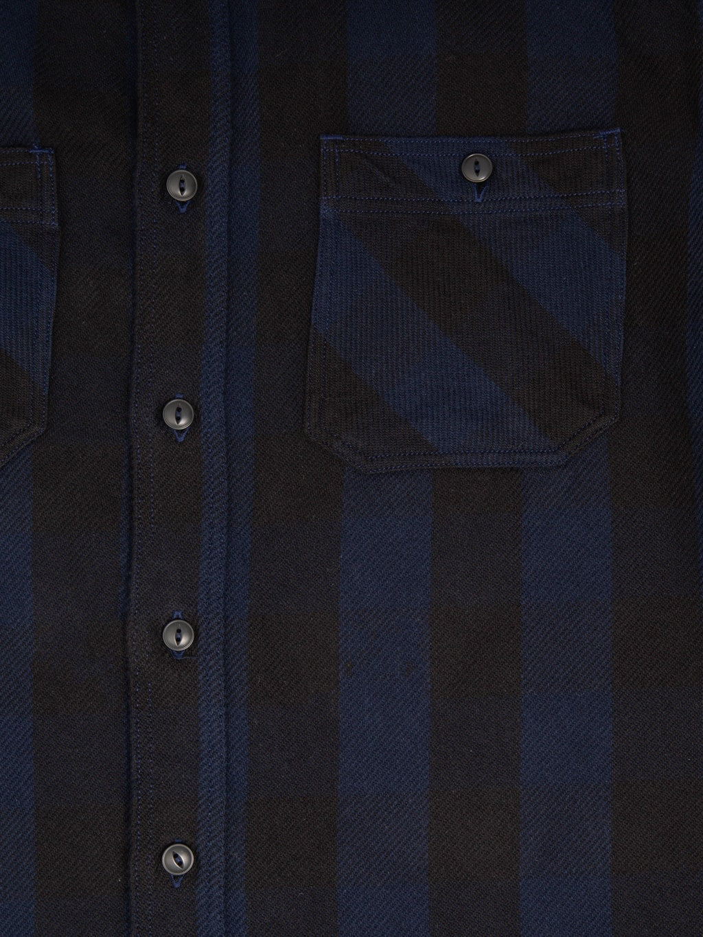 Momotaro Jeans MMLS6002 Block Check Shirt Navy