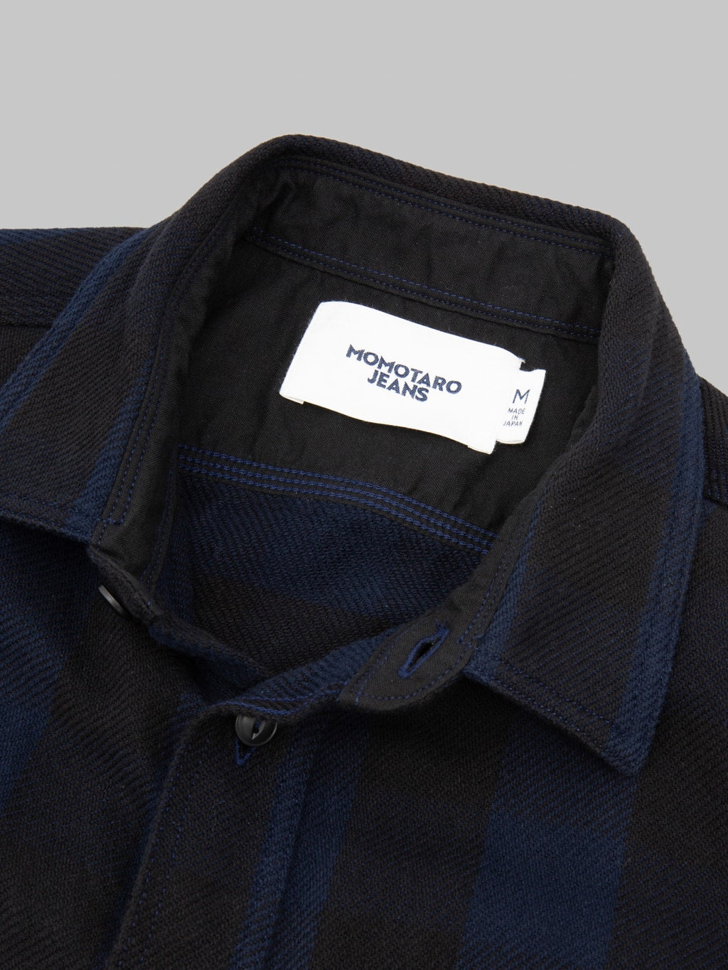 Momotaro Jeans MMLS6002 Block Check Shirt Navy