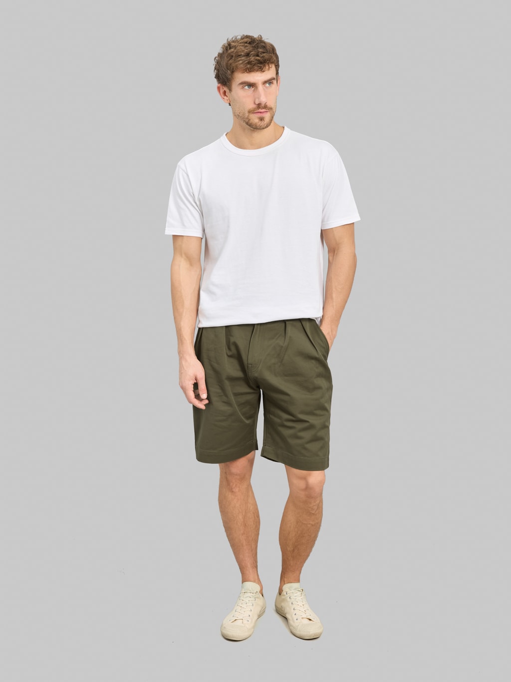 Momotaro Jeans MMSP6000 Westpoint Wide Shorts Khaki