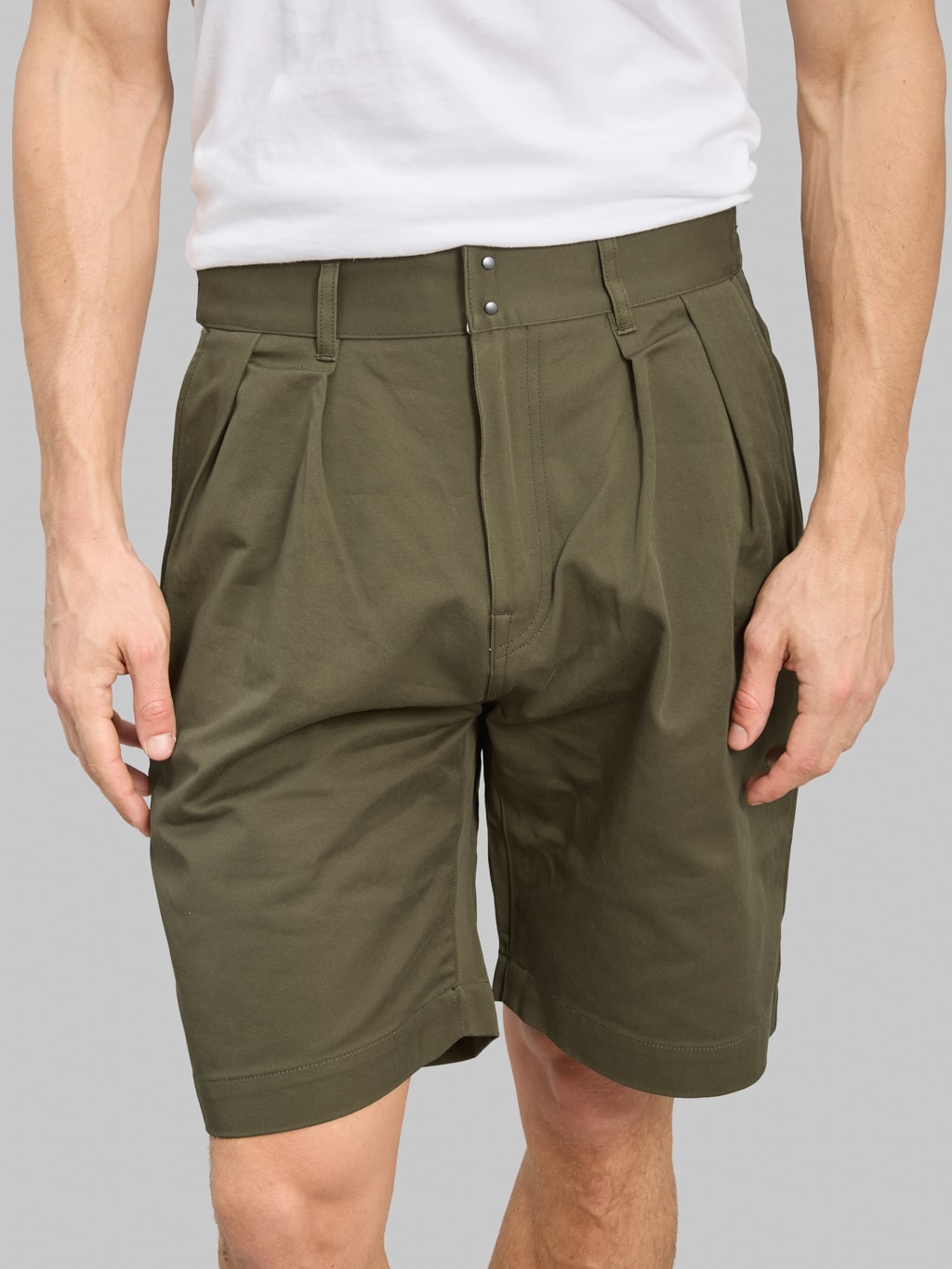 Momotaro Jeans MMSP6000 Westpoint Wide Shorts Khaki