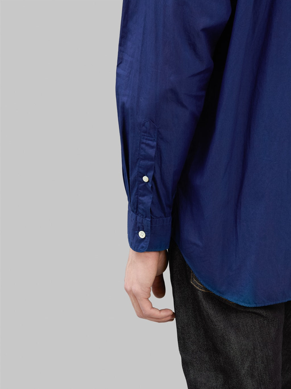 momotaro jeans natural indigo broad long sleeve shirt cuff