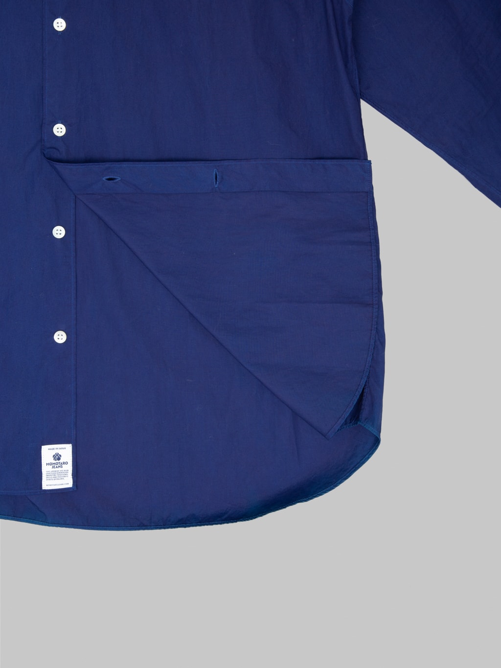 momotaro jeans natural indigo broad long sleeve shirt interior fabric
