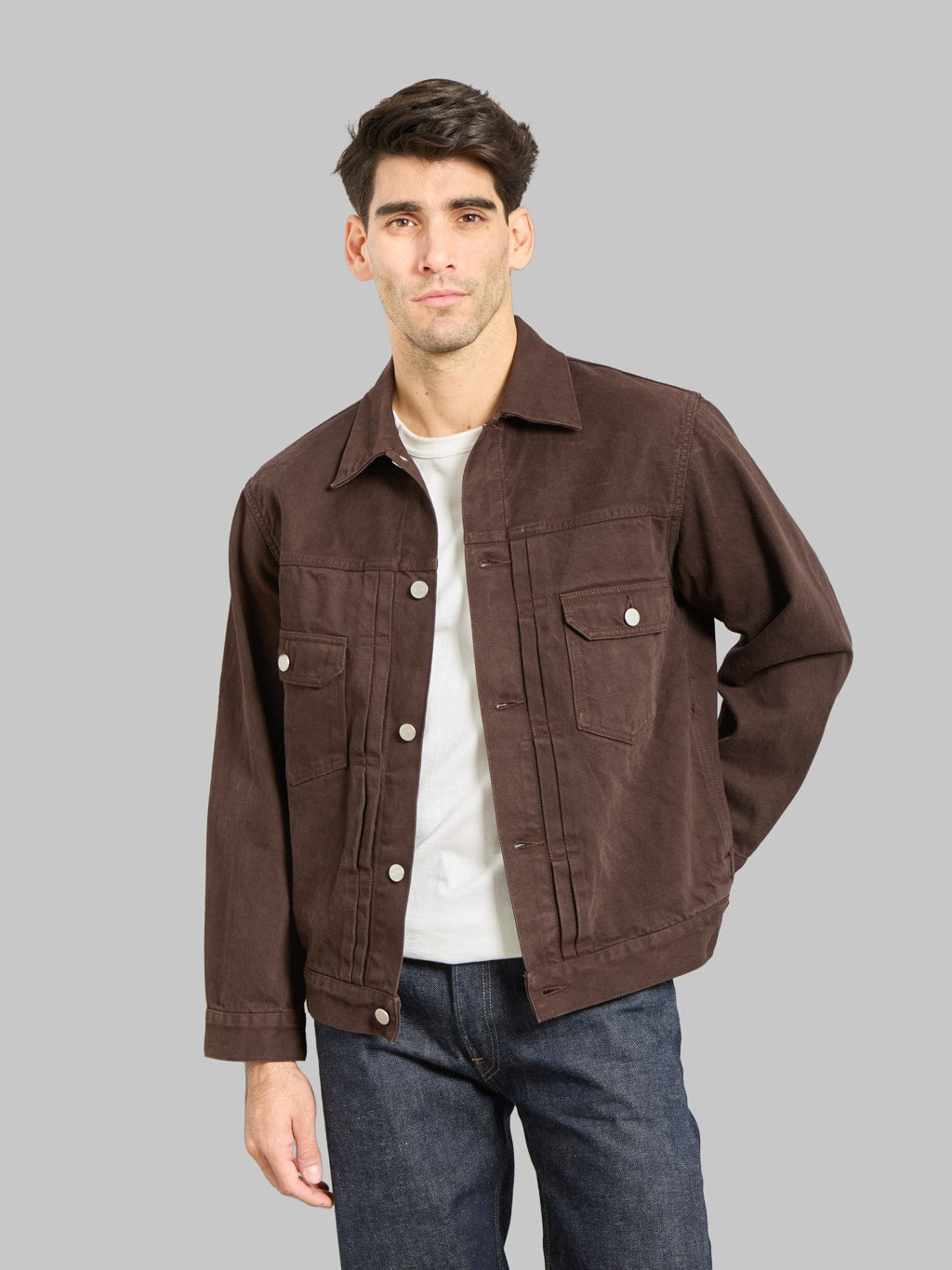 Momotaro MMGJ6000 15oz #002 "Onigurumi Dyed" Type II Jacket Brown