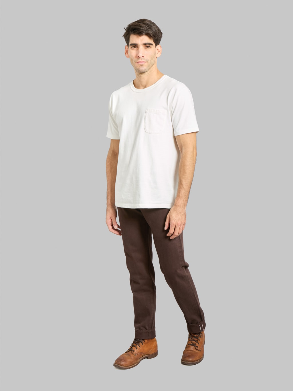 Momotaro MMJE6300 15oz #200 Tapered "Onigurumi Dyed" Jeans Brown