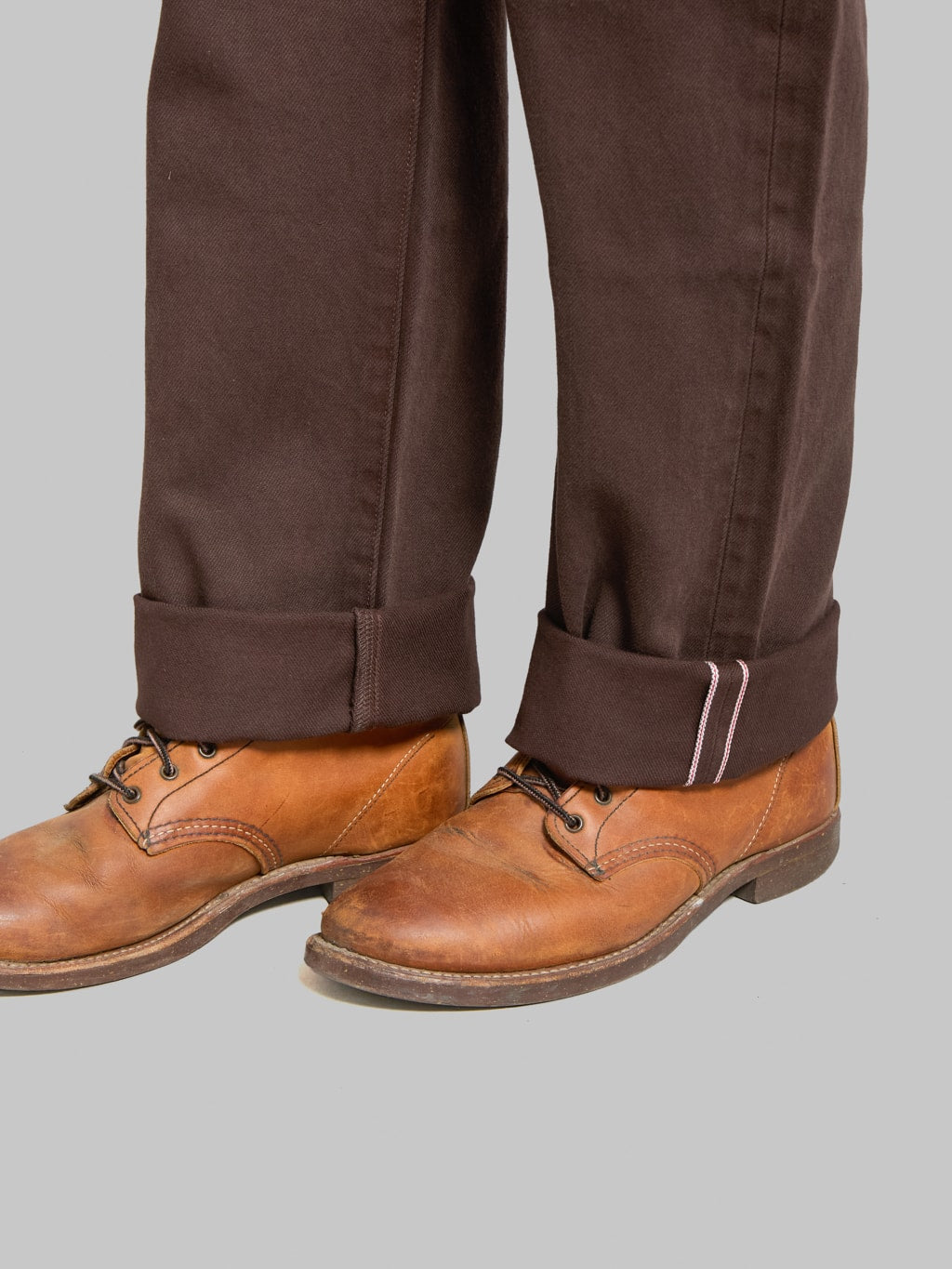 Momotaro MMJE6400 15oz 100 Straight Onigurumi Dyed Jeans Brown selvedge