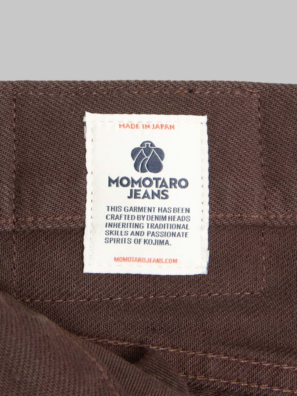 Momotaro MMJE6400 15oz 100 Straight Onigurumi Dyed Jeans Brown japanese made