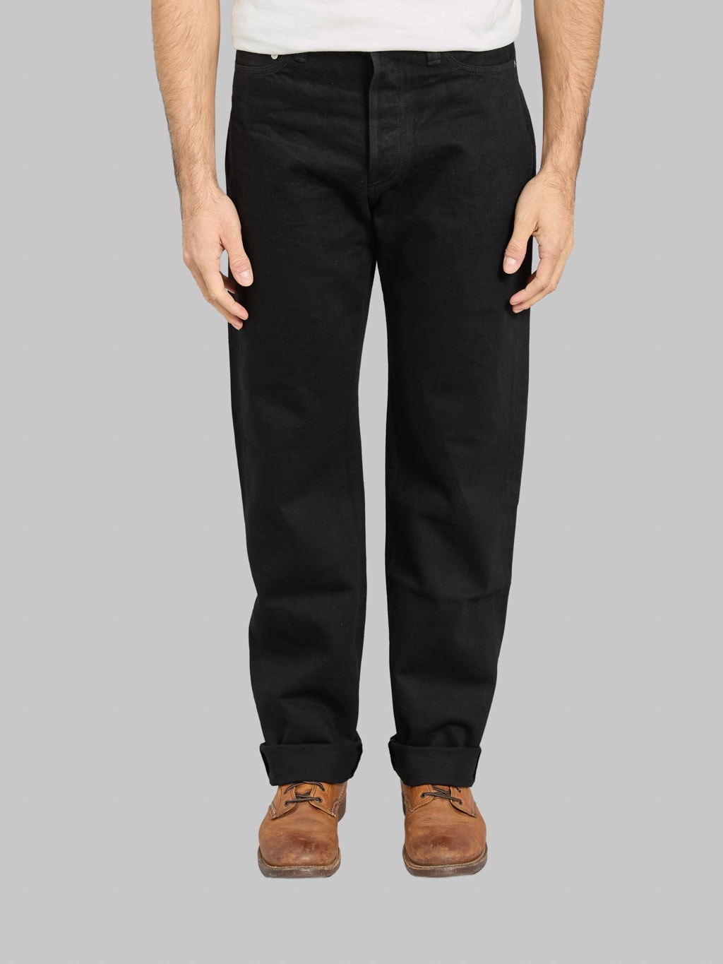 Momotaro MMJE6401 15oz #100 "Kyotomontsuki Dyed" Straight Black Jeans