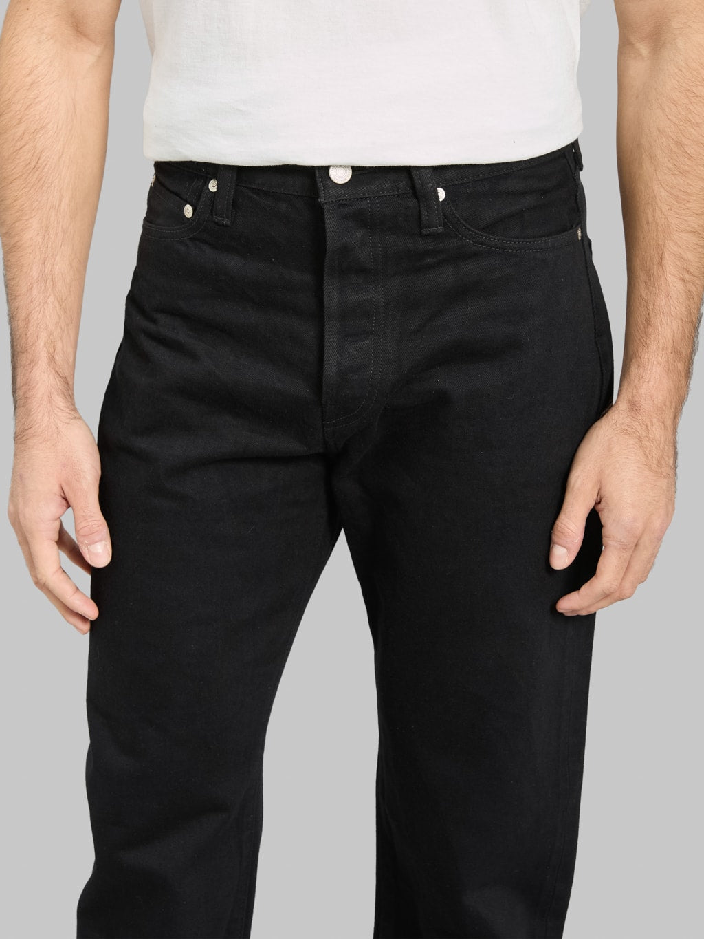 Momotaro MMJE6401 15oz #100 "Kyotomontsuki Dyed" Straight Black Jeans