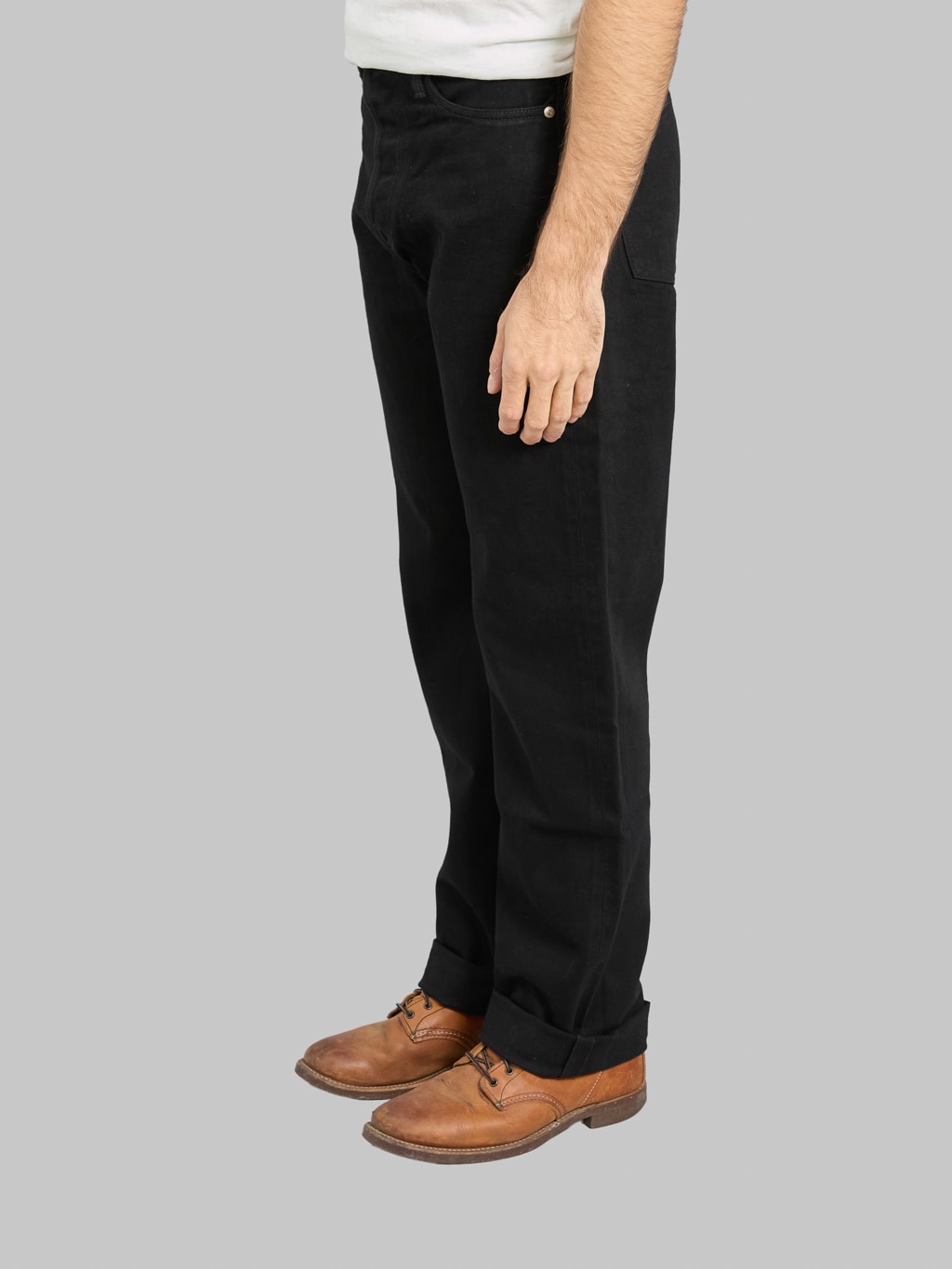 Momotaro MMJE6401 15oz #100 "Kyotomontsuki Dyed" Straight Black Jeans