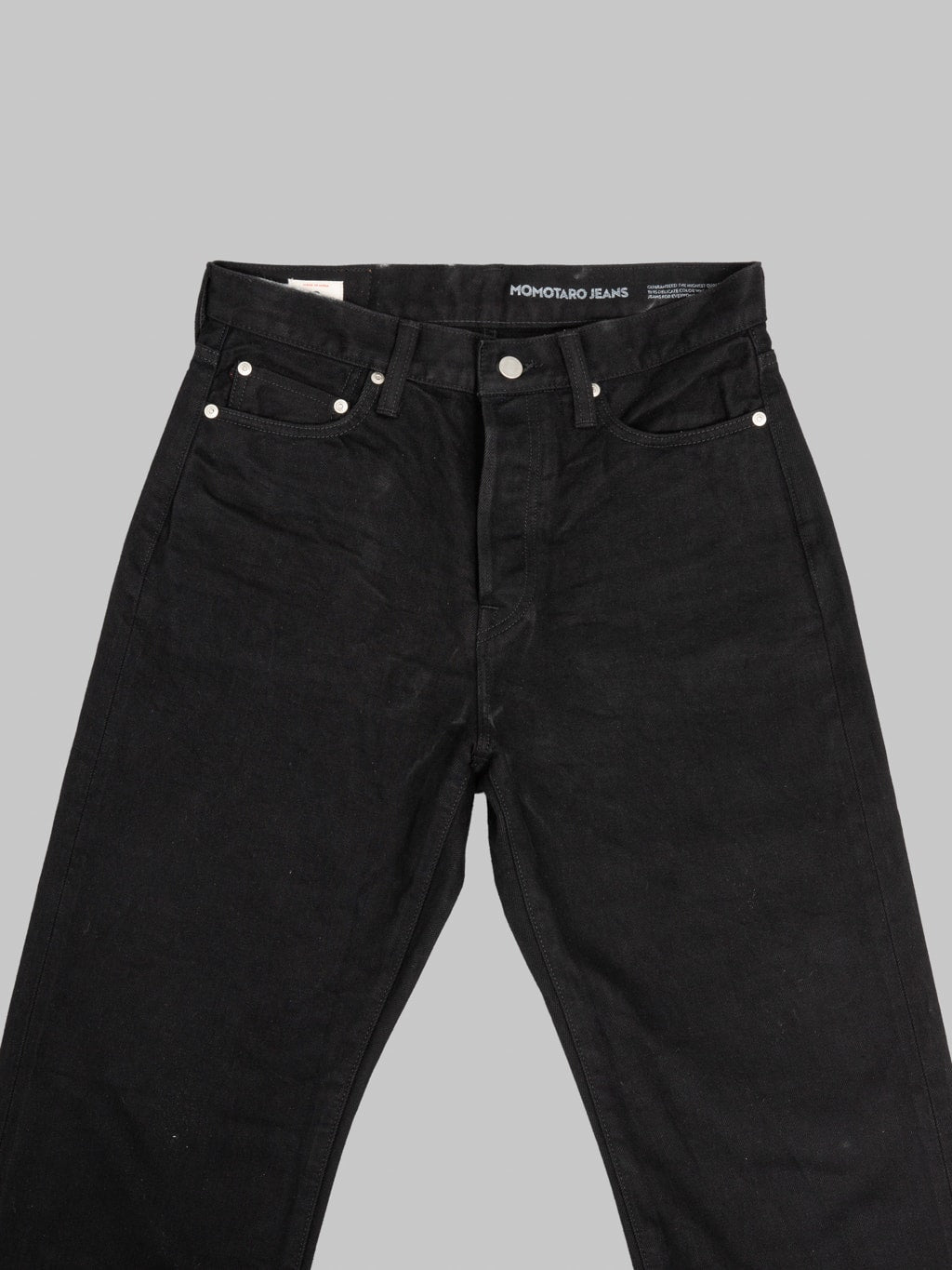Momotaro MMJE6401 15oz #100 "Kyotomontsuki Dyed" Straight Black Jeans