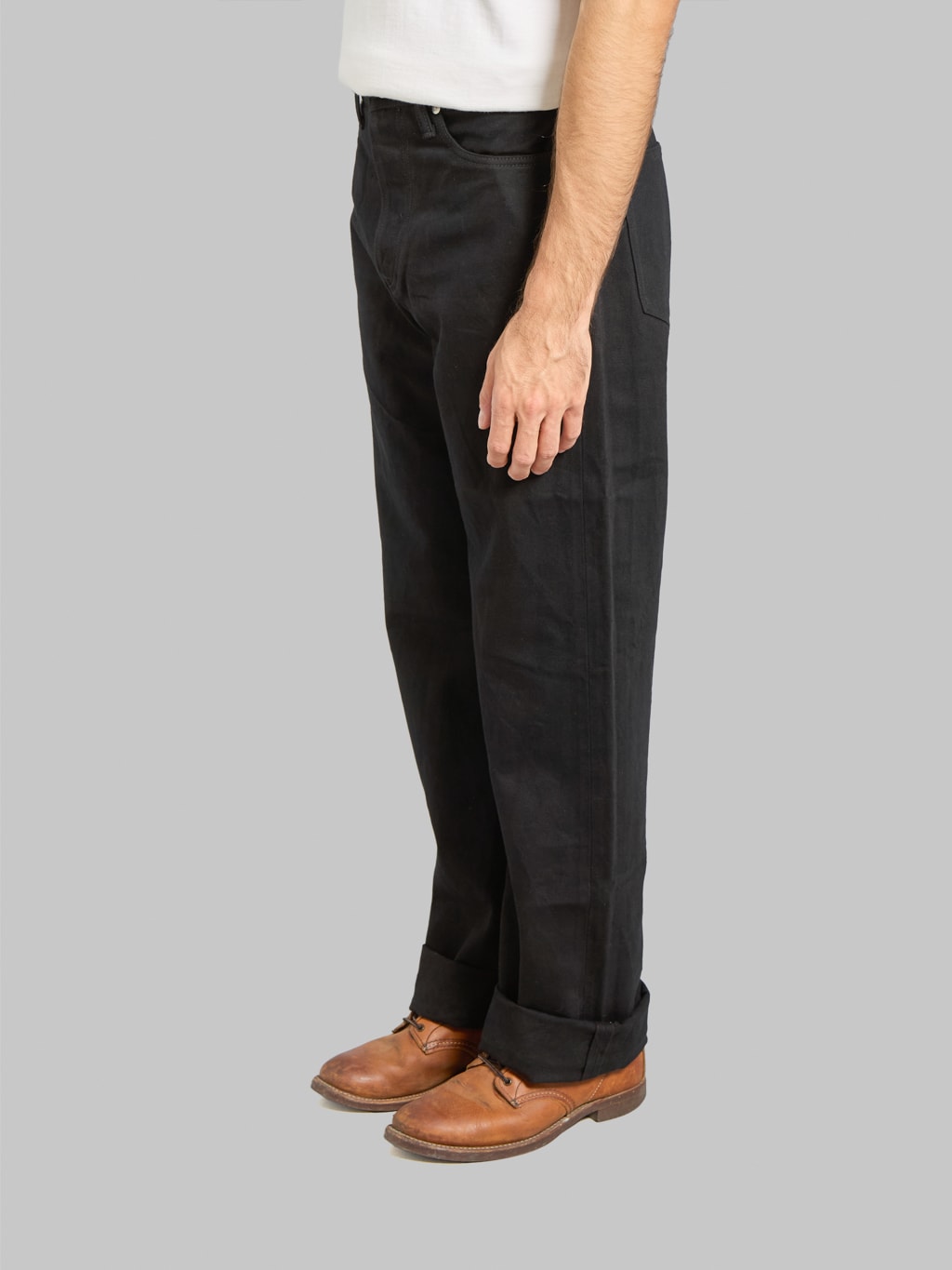 Momotaro MMJE6500 15oz #400 Wide "Kyotomontsuki Dyed" Jeans Black