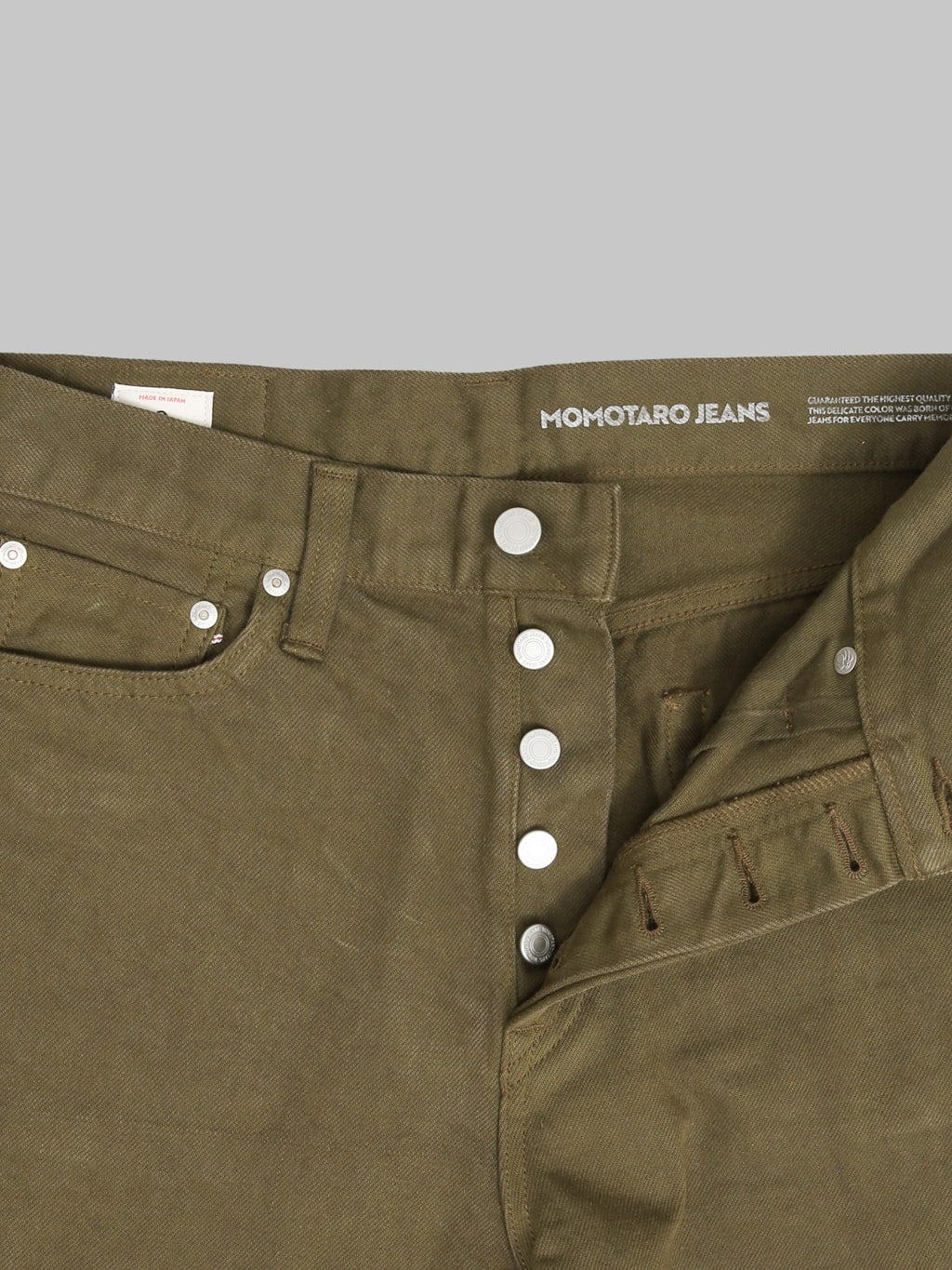 Momotaro Jeans MMJZ6403 #100 15oz "Botanical Moss Khaki Dye" Straight Jeans
