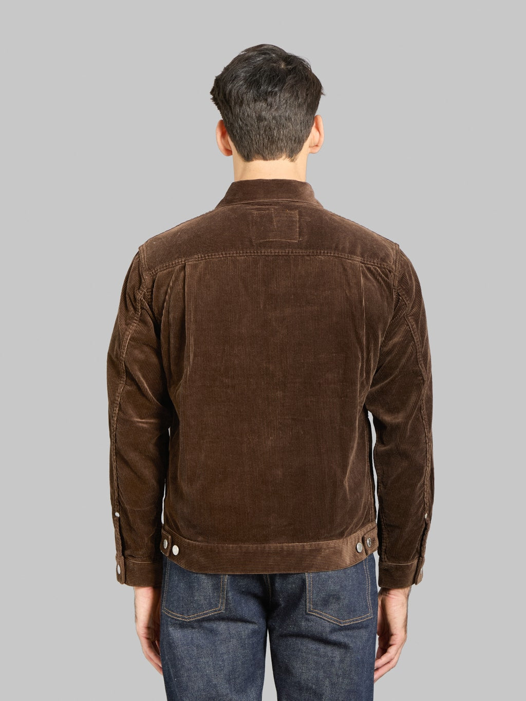 Momotaro MMOT6001 002 Corduroy Jacket Brown back look