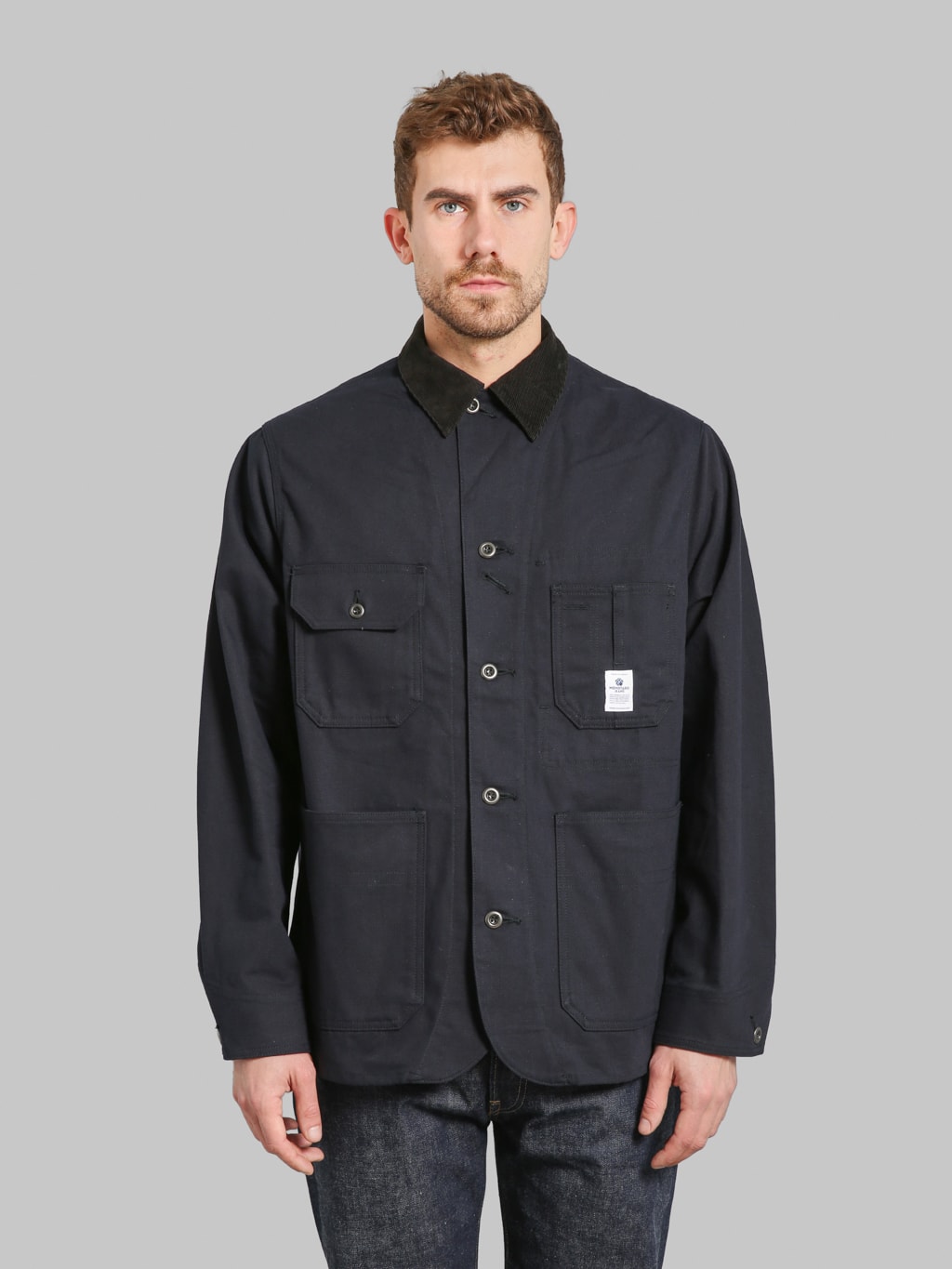 Momotaro MMOT6312 Duck Coverall Navy front fit
