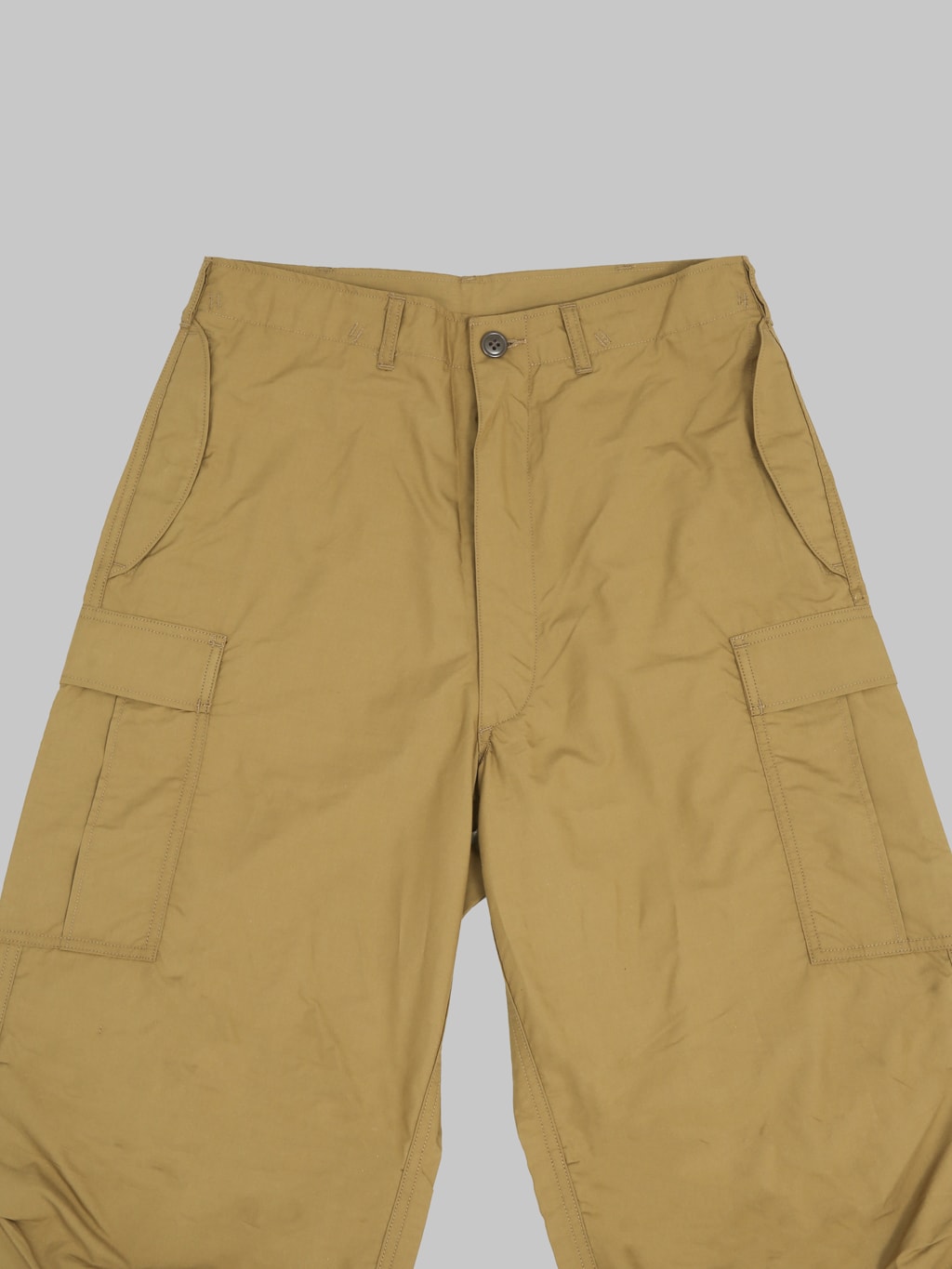 Momotaro Jeans MMPT6009 Cotton Silk Cargo Pants Khaki