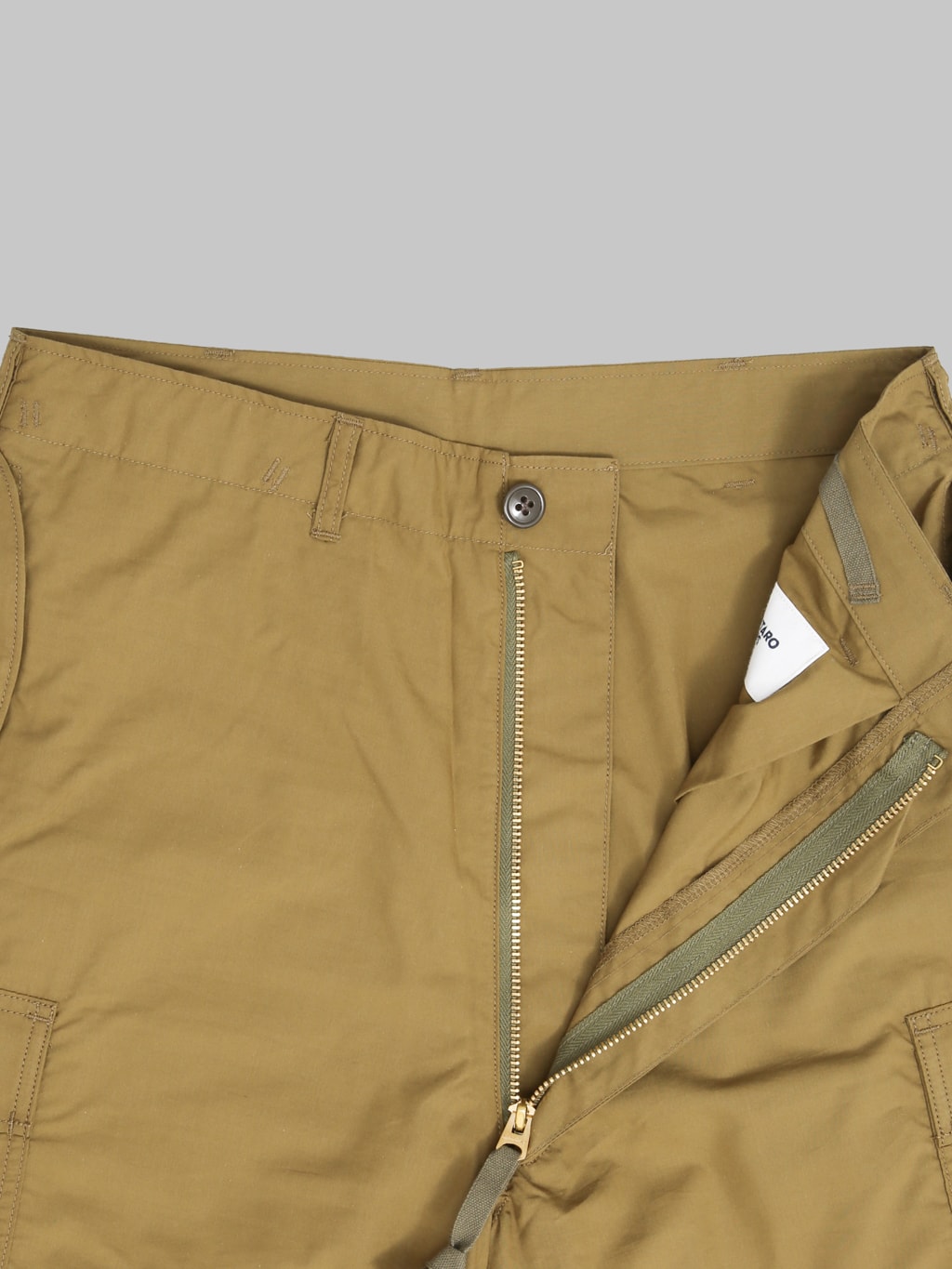 Momotaro Jeans MMPT6009 Cotton Silk Cargo Pants Khaki