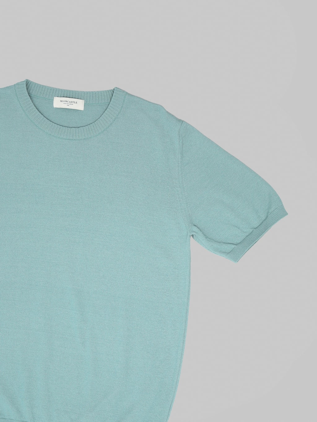 Mooncastle 12G Ice Cotton Crewneck TShirt Mist Green short sleeve
