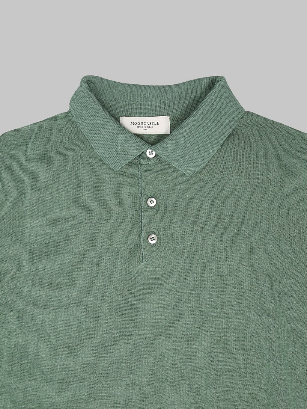 Mooncastle 12G Ice Cotton Polo Olive collar