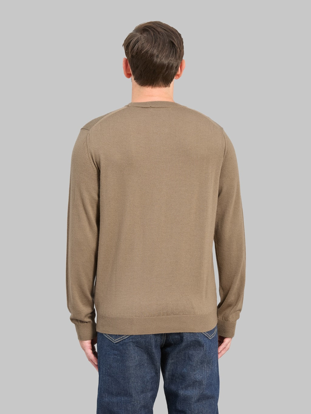 Mooncastle 12G Lightweight Merino Wool Crewneck Pullover Sand Beige