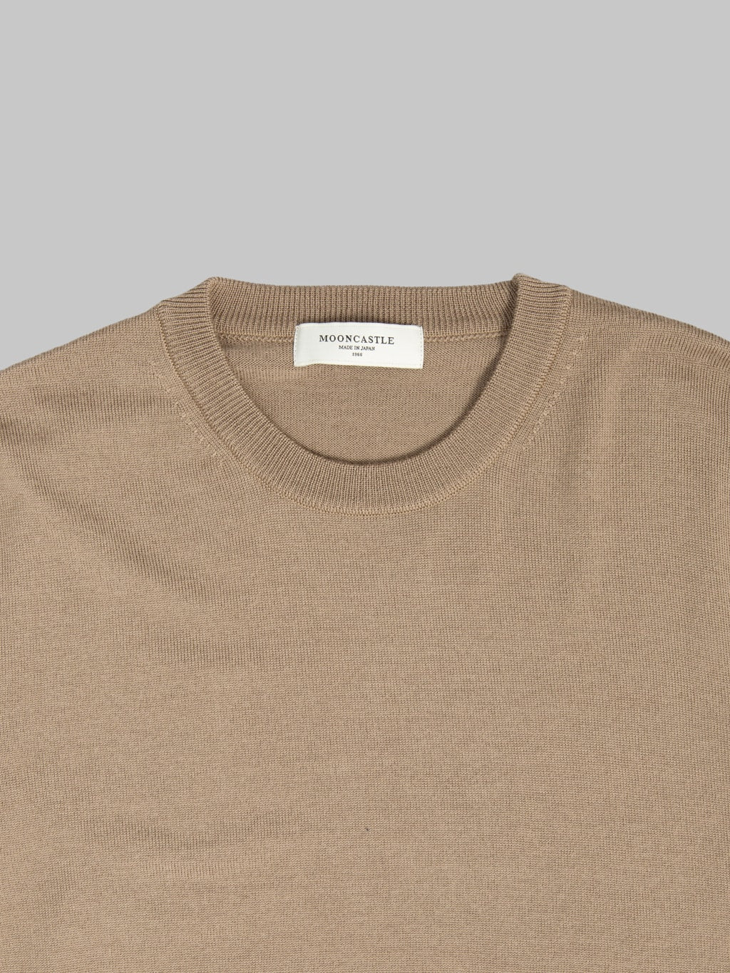 Mooncastle 12G Lightweight Merino Wool Crewneck Pullover Sand Beige