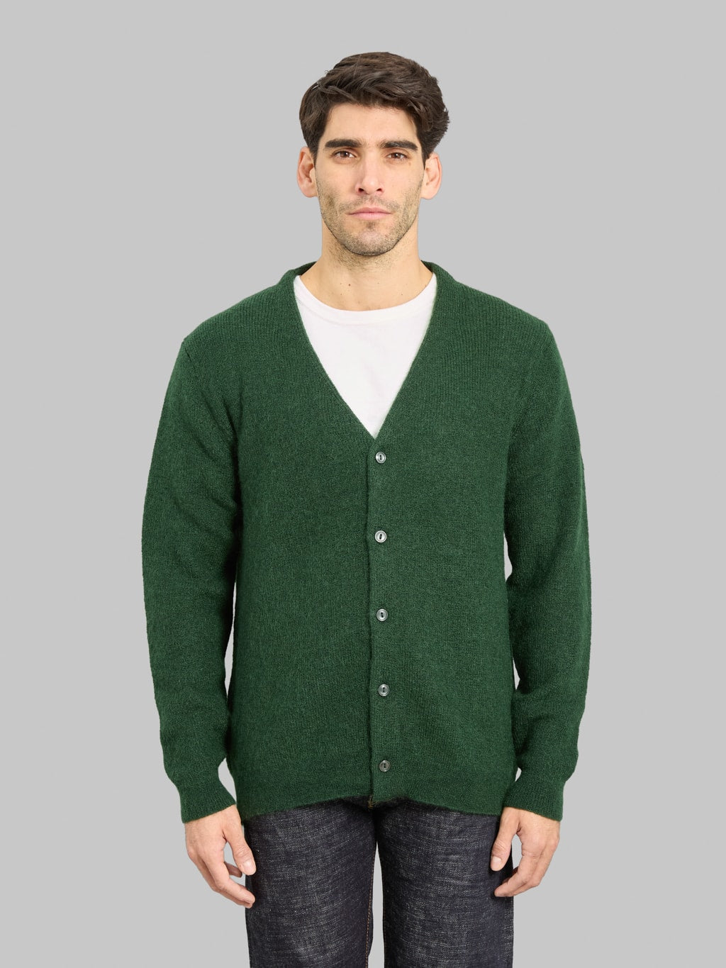 Mooncastle Mohair Cardigan Pullover Dark Green