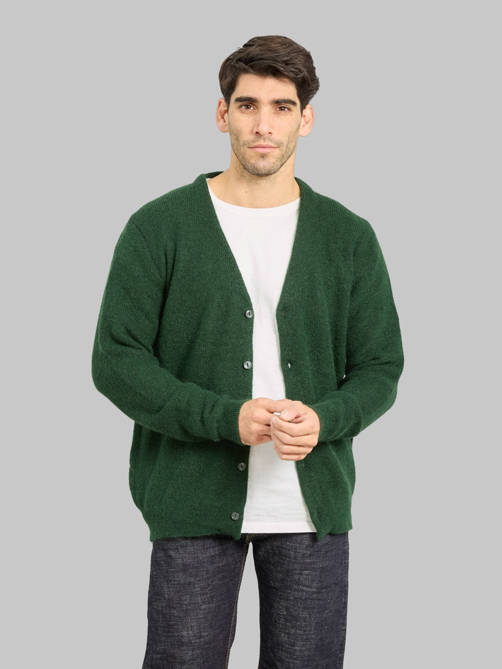 Mooncastle Mohair Cardigan Pullover Dark Green