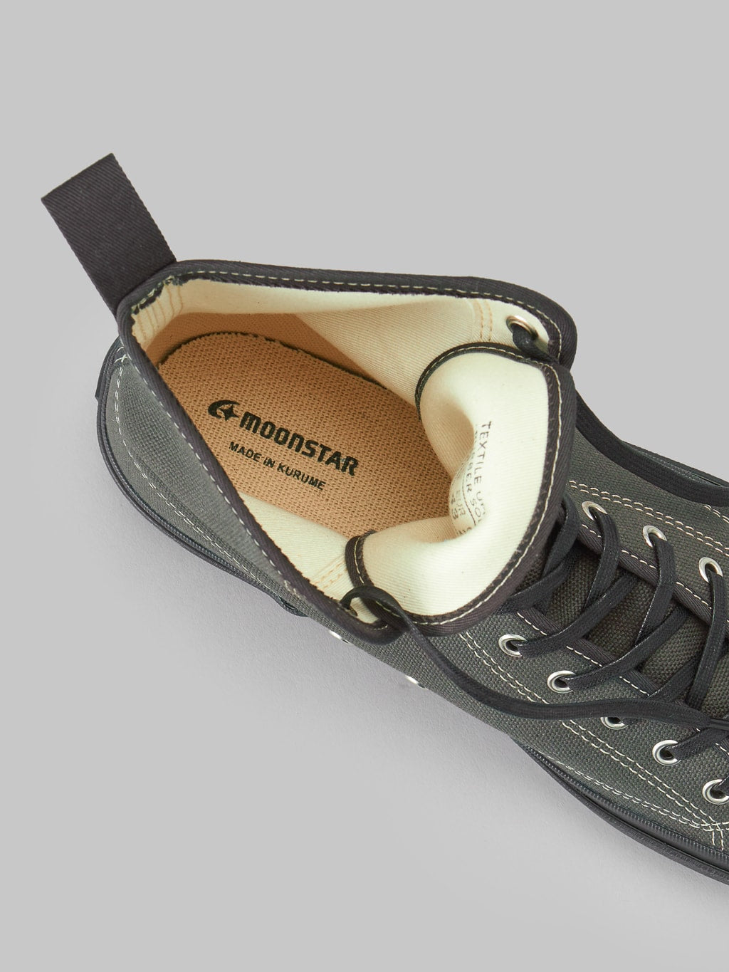 Moonstar Hi Basket Vulcanized Rubber Charcoal Sneakers non slip sole