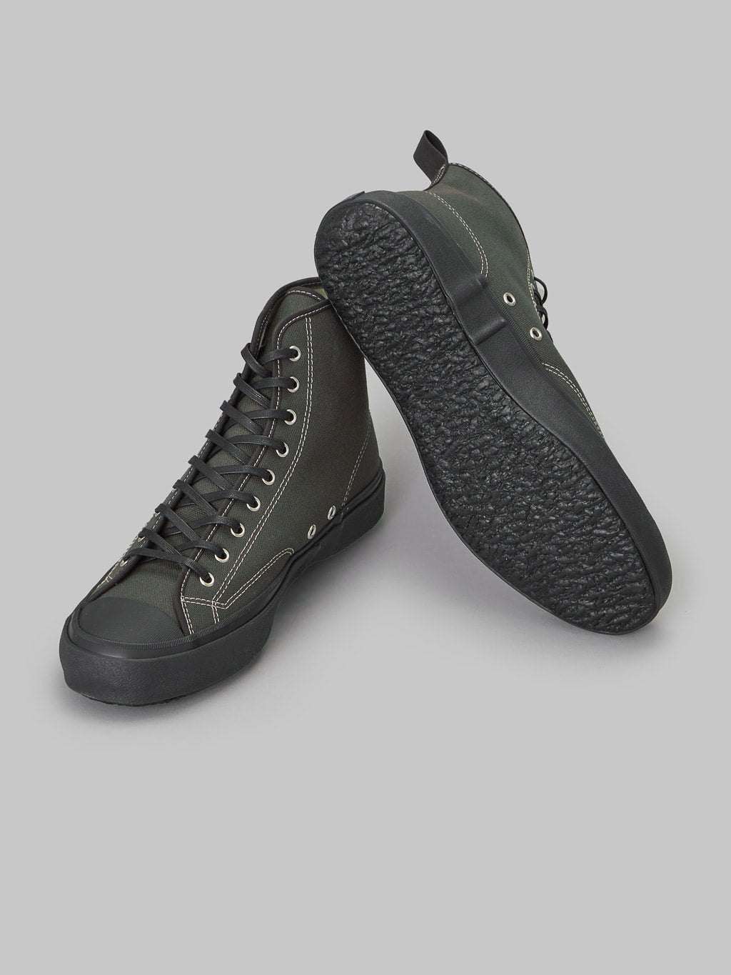 Moonstar Hi Basket Vulcanized Rubber Charcoal Sneakers made in japan