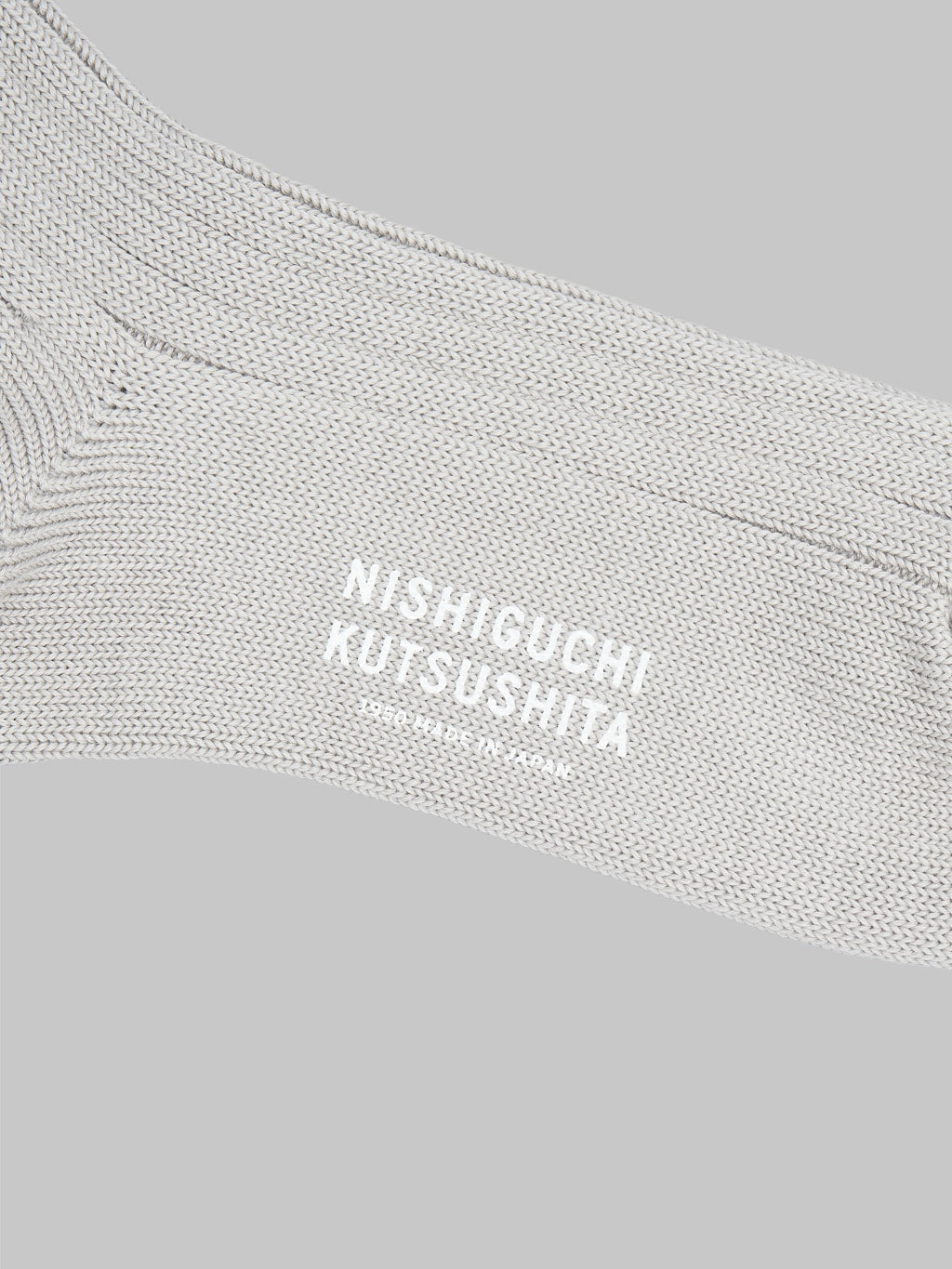 Nishiguchi Kutsushita Egyptian Cotton Socks Grey Brand Logo