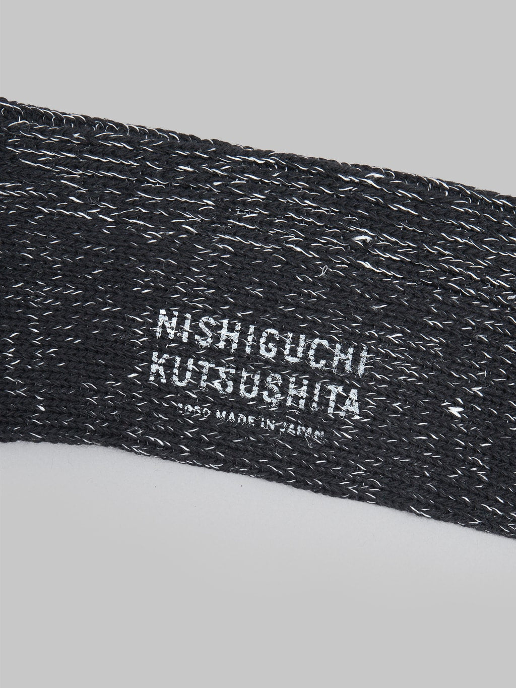 Nishiguchi Kutsushita Hemp Cotton Socks Black Brand Logo