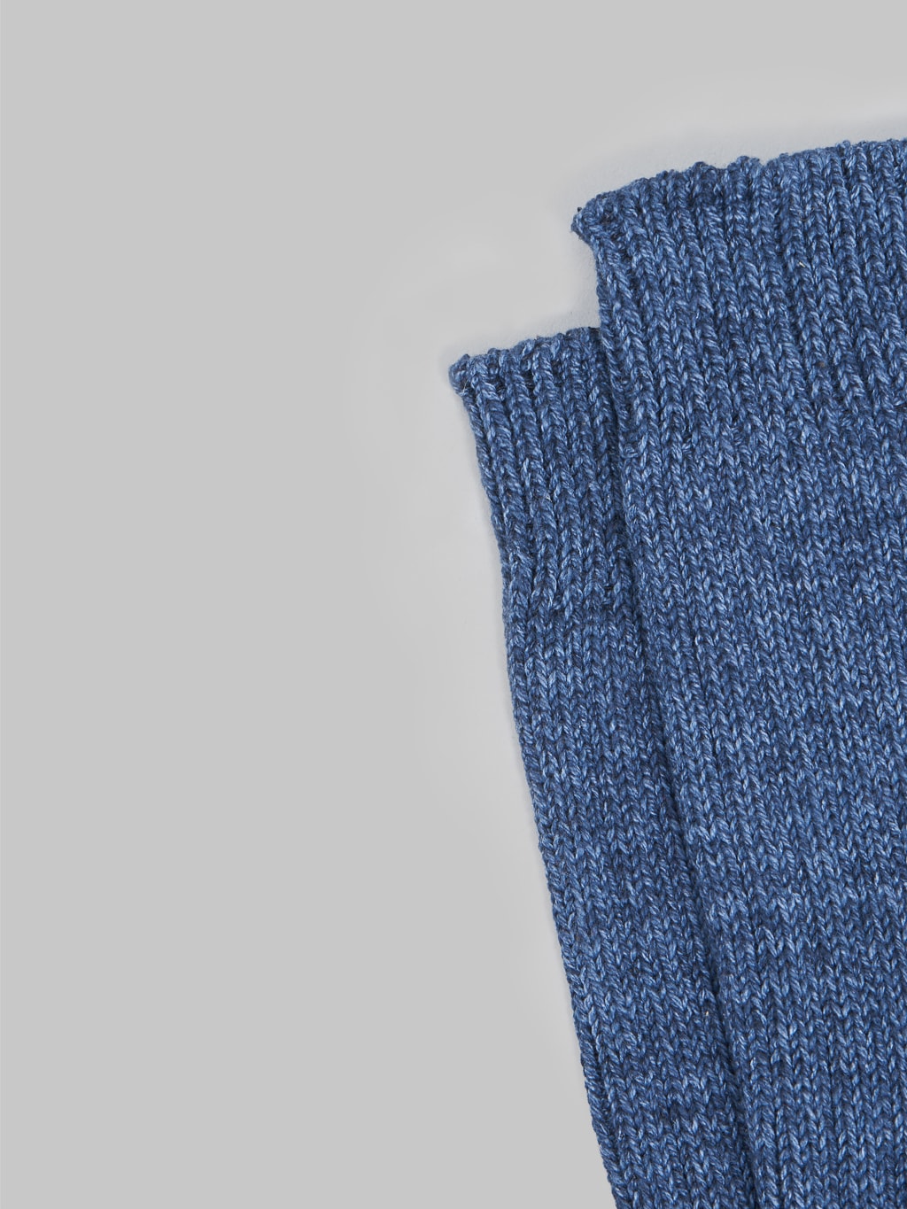 Nishiguchi Kutsushita Recycled Cotton Ribbed Socks Denim Elastic Hem