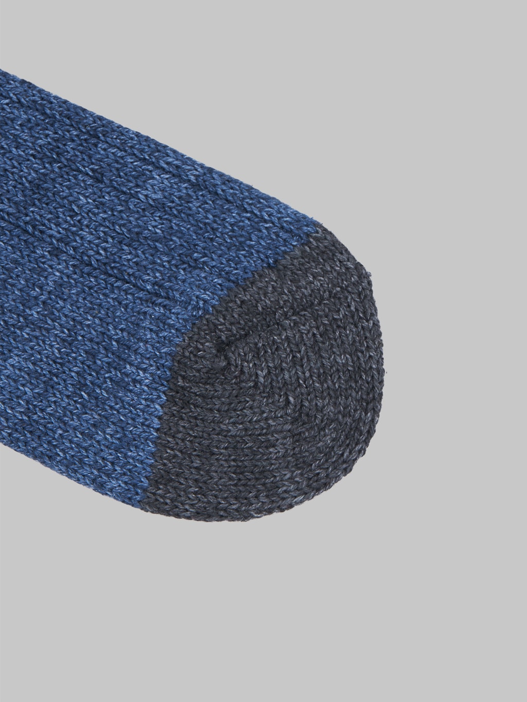 Nishiguchi Kutsushita Recycled Cotton Ribbed Socks Denim Toe