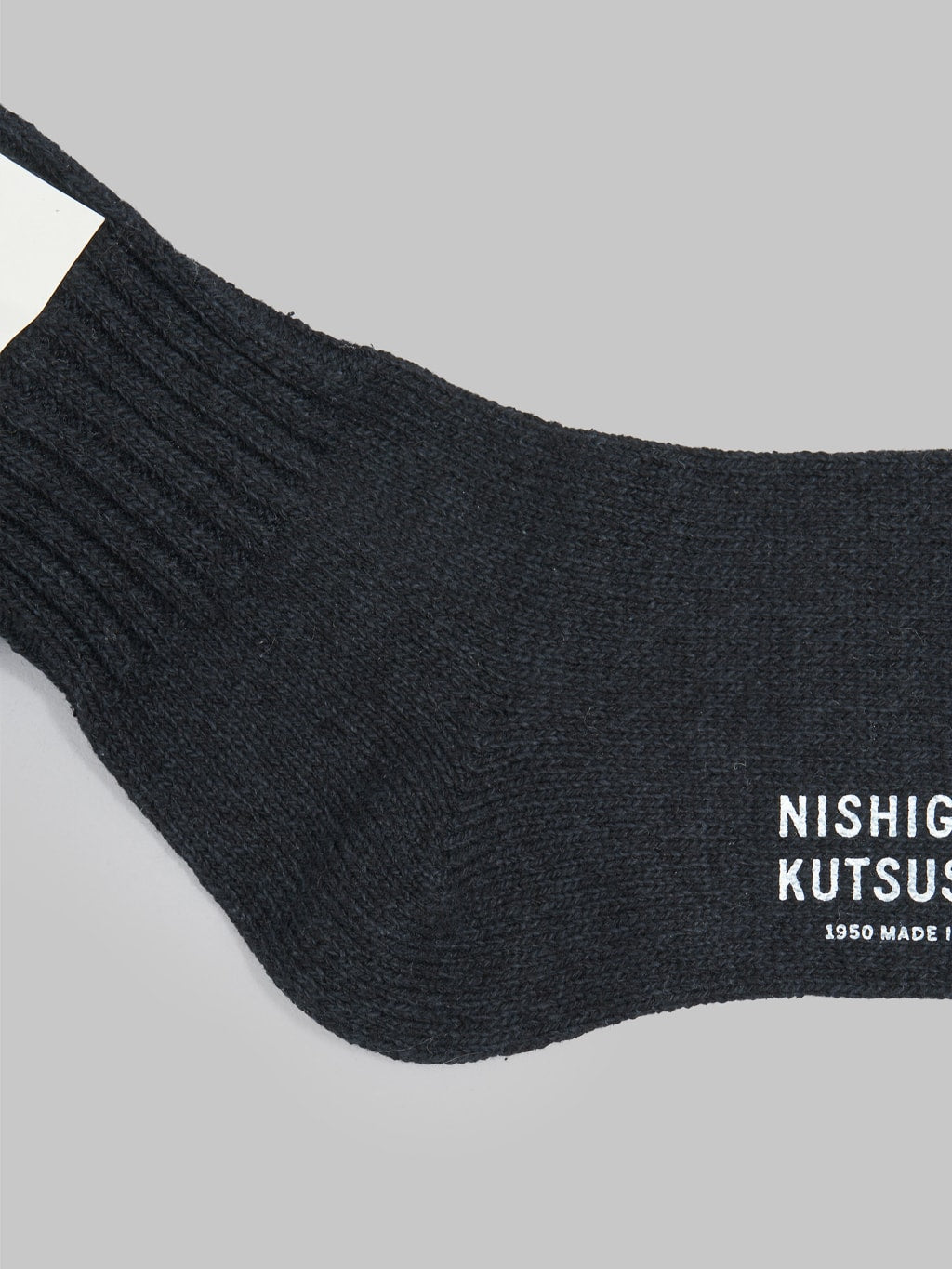 Nishiguchi Kutsushita Silk Cotton Socks Black Texture