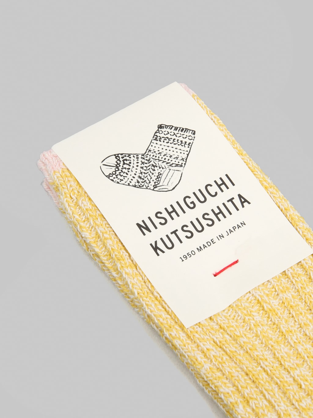 Nishiguchi Kutsushita Silk Cotton Socks Colorful Flags label