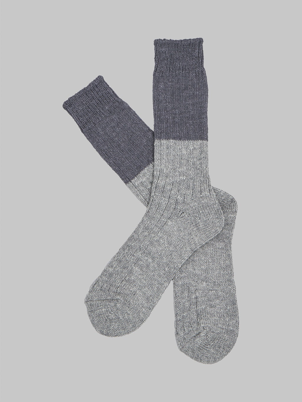 Nishiguchi Kutsushita Wool Cotton Socks Charcoal Pair