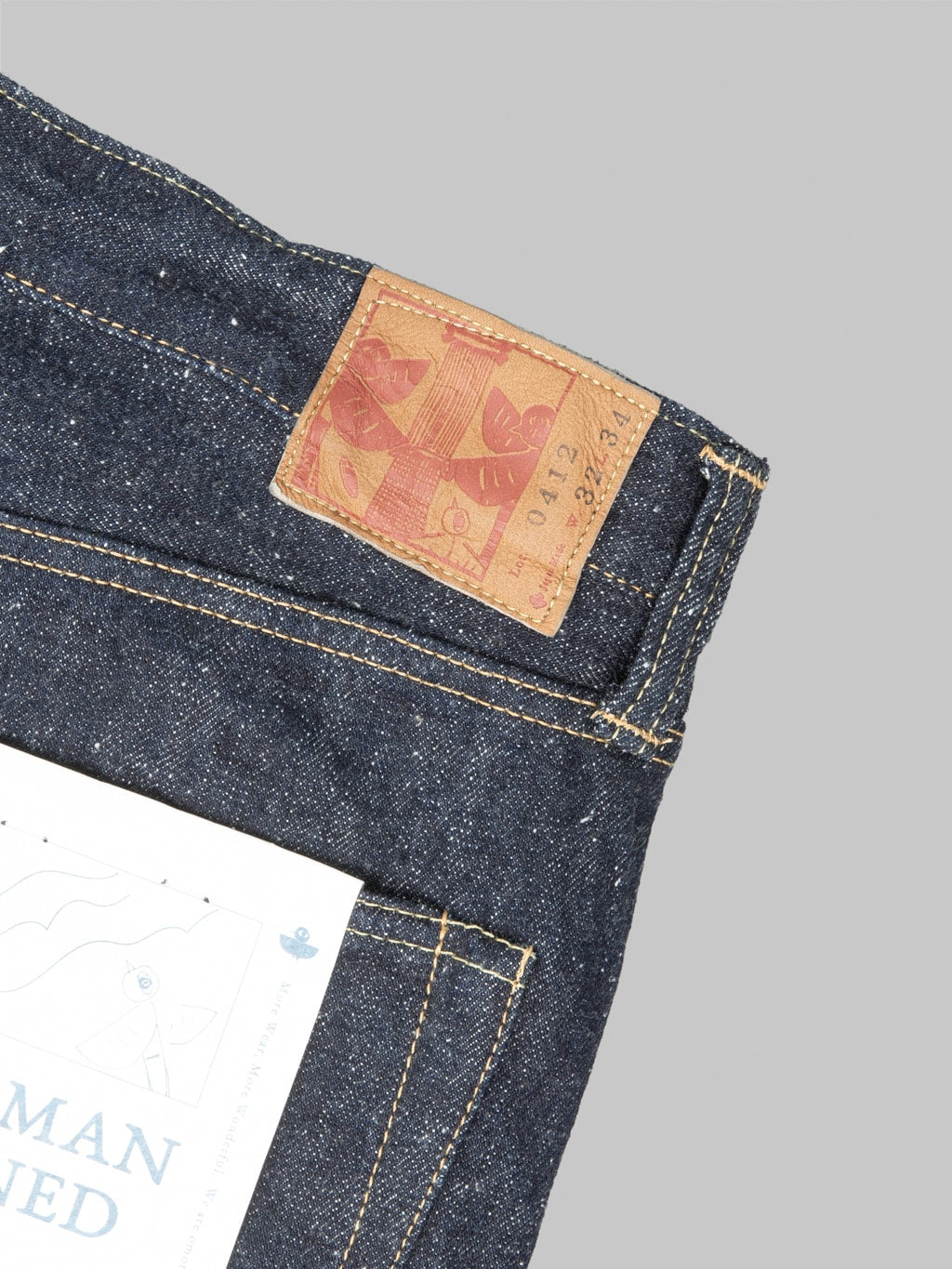 Omoto Denim 0412 16oz Nep Straight Fit Jeans leather patch