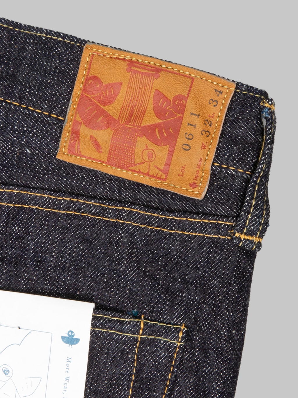 Omoto Denim 0611 Slub Nep Relax Fit Jeans leather patch