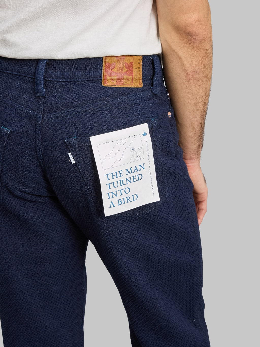 Omoto Denim 0621 Ori Sashi Sashiko Relax Fit Jeans pocket flasher