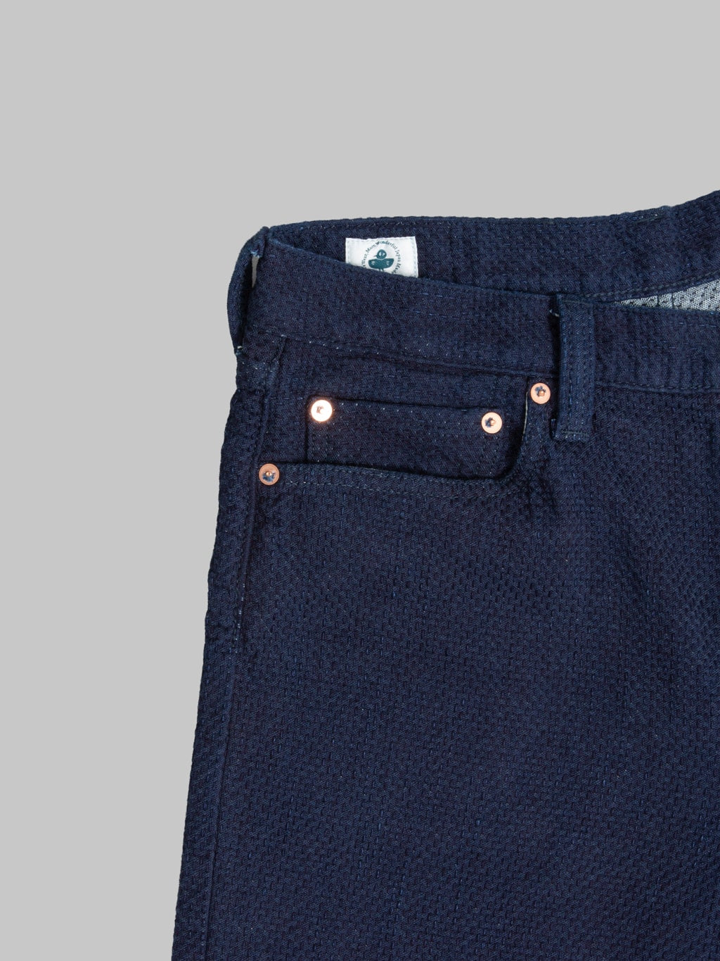 Omoto Denim 0621 Ori Sashi Sashiko Relax Fit Jeans coin pocket