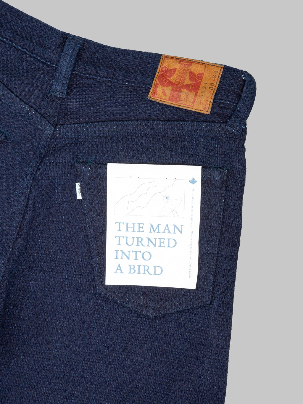 Omoto Denim 0621 Ori Sashi Sashiko Relax Fit Jeans pocket detail