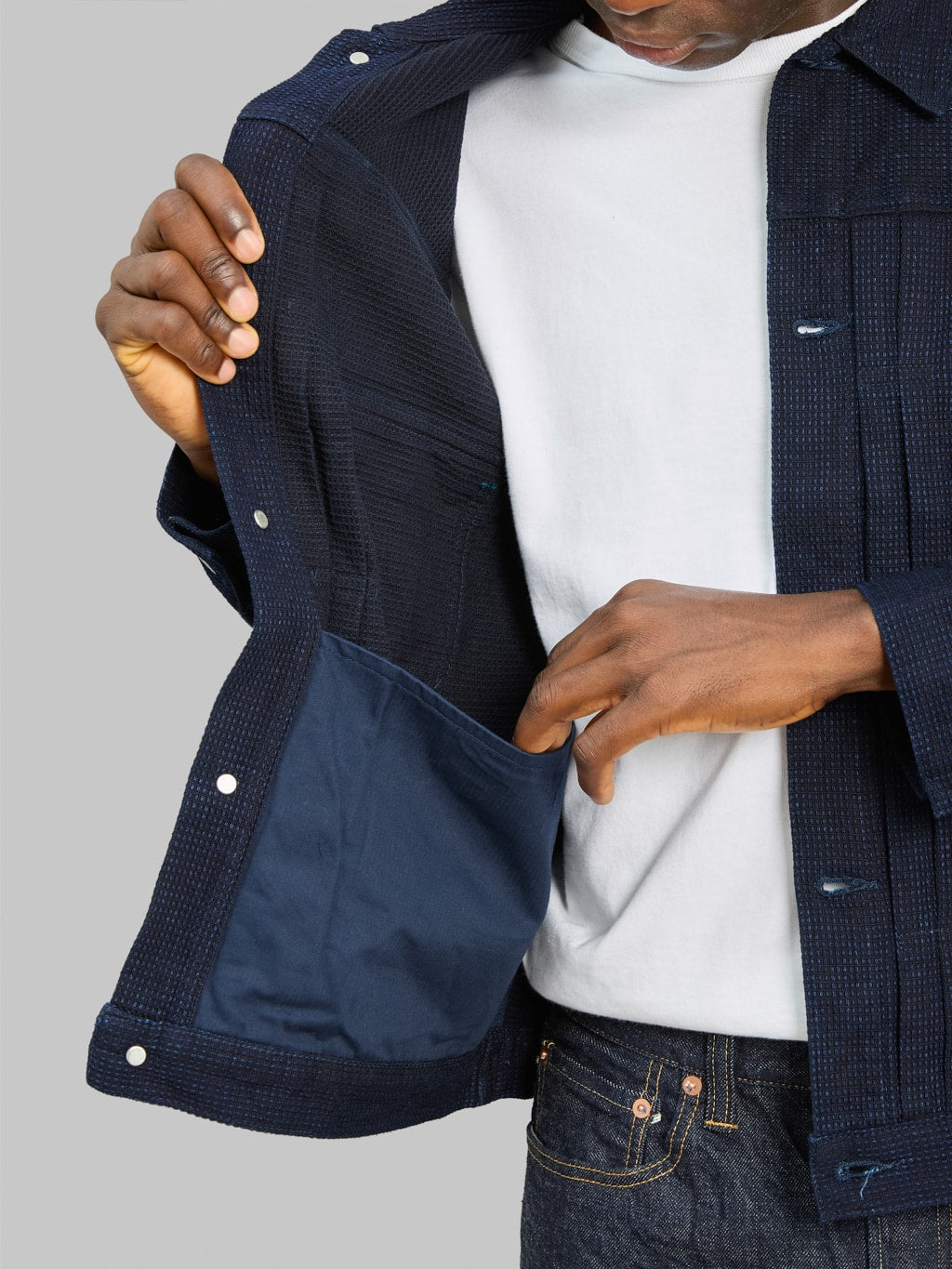 Omoto Denim 3220 12oz Cube Sashiko Denim Type II Jacket