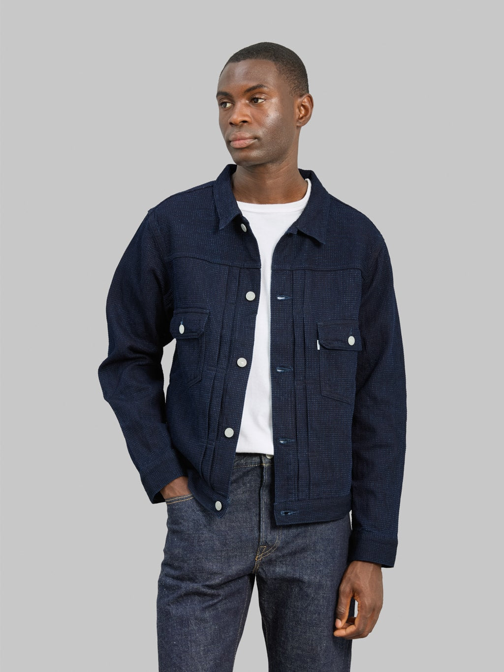 Omoto Denim 3220 12oz Cube Sashiko Denim Type II Jacket