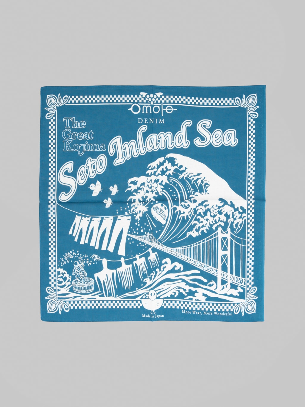 HMO BANDANA MIKADO 2025POPYOURS 限定品 Omoto Denim Kojima Selvedge Bandana Blue 9302 Japan
