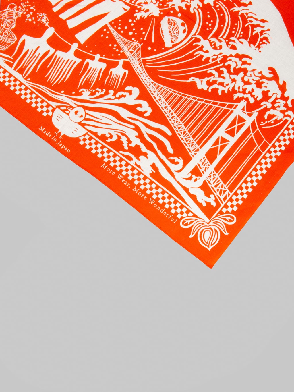 Omoto Denim 9302 Kojima Selvedge Bandana Orange made in japan
