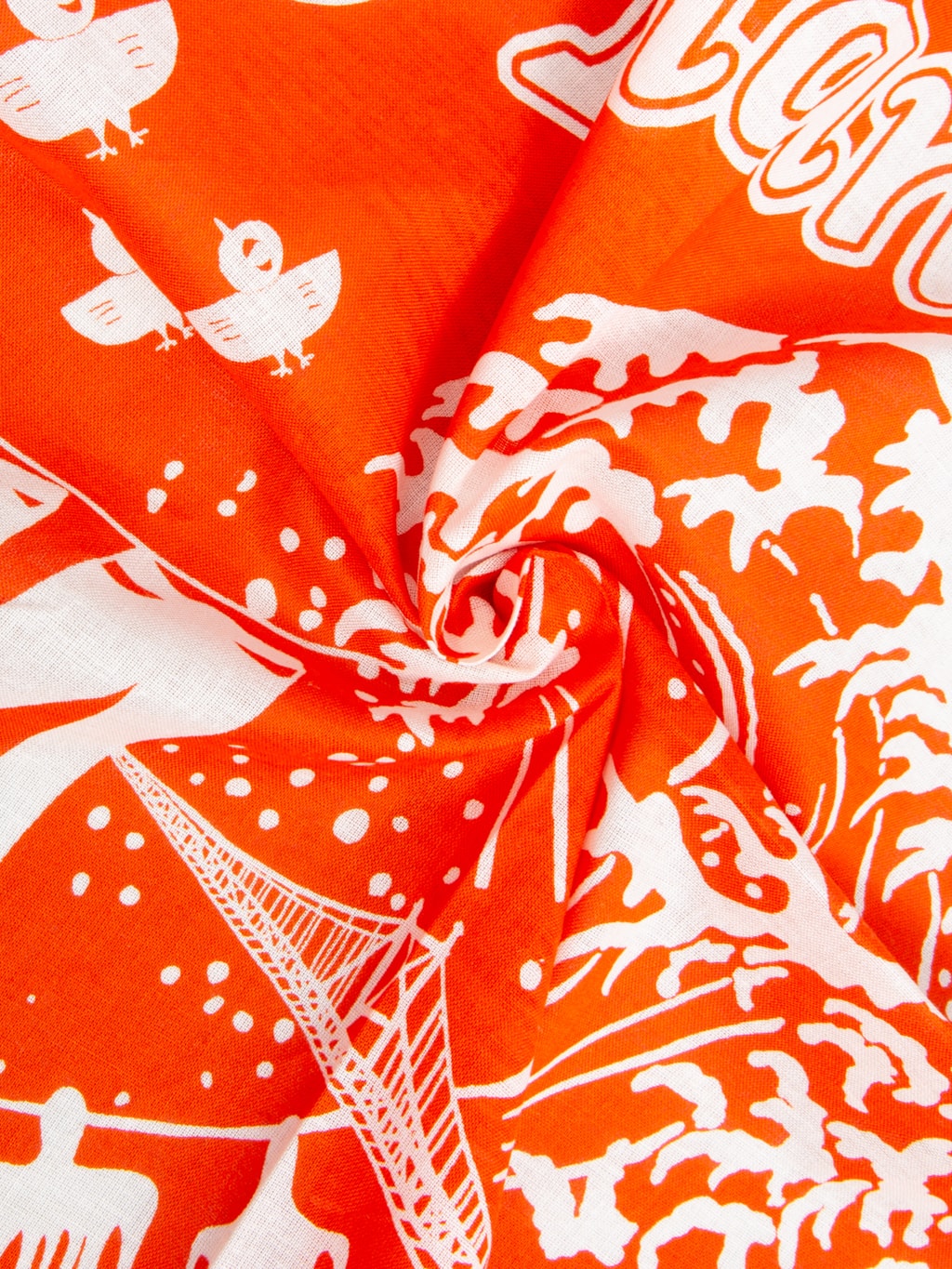 Omoto Denim 9302 Kojima Selvedge Bandana Orange cotton fabric